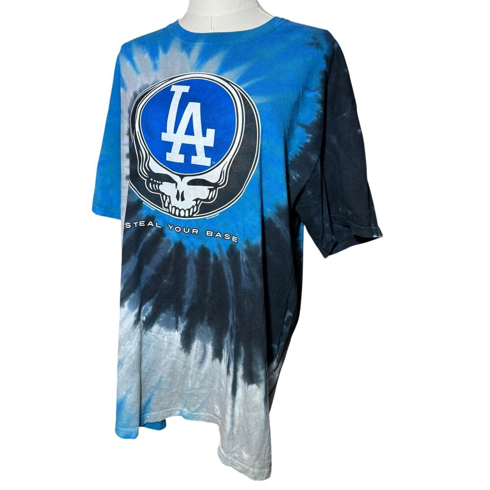 Liquid Blue Grateful Dead Los Angeles Dodgers Steal Your Base Tie Dye XL - Picture 3 of 7